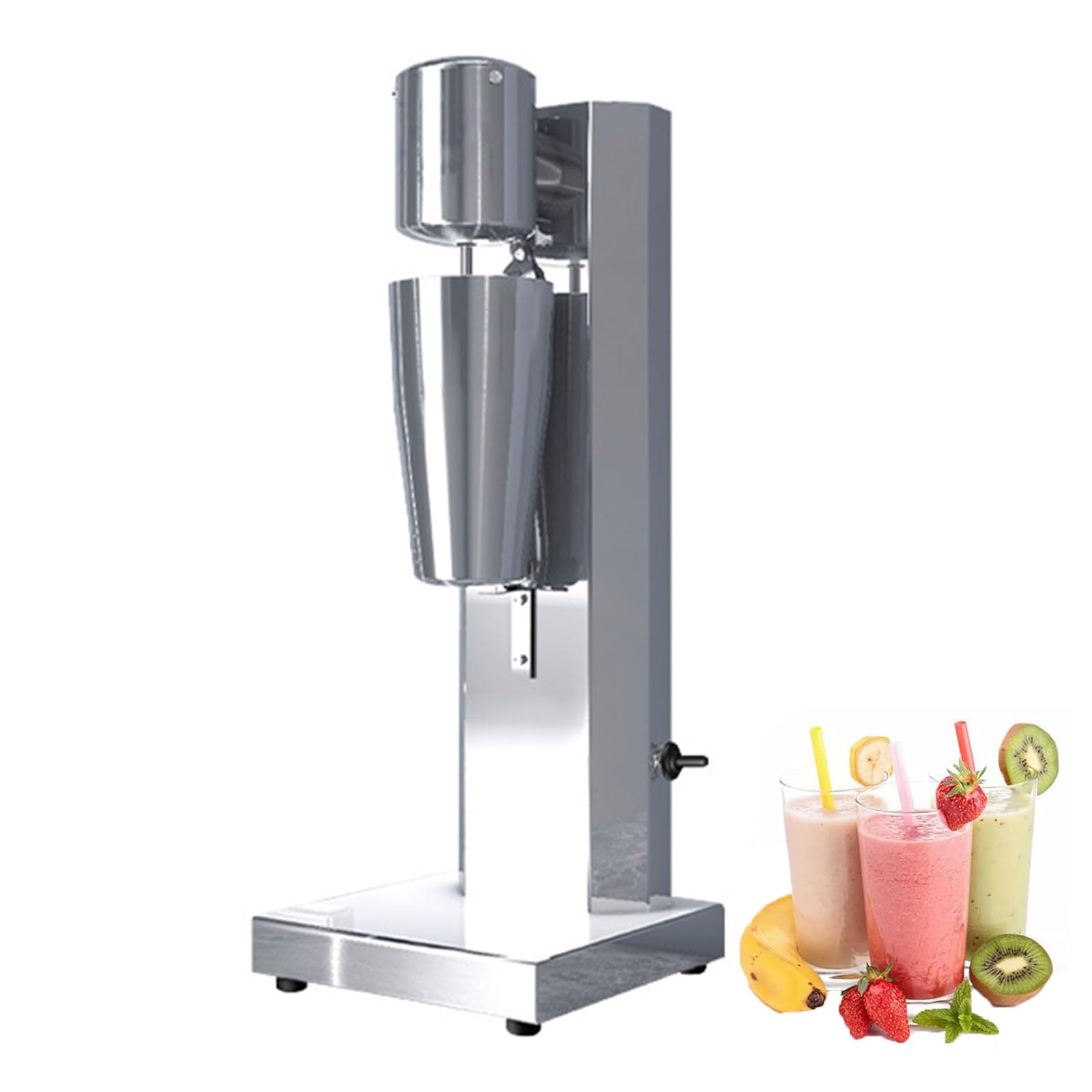 Mikser do koktajli mlecznych, elektryczny mikser do napojów z podwójną głowicą, 2-biegowa stal nierdzewna, idealny do kawiarni i barów, idealny do robienia koktajli i smoothie