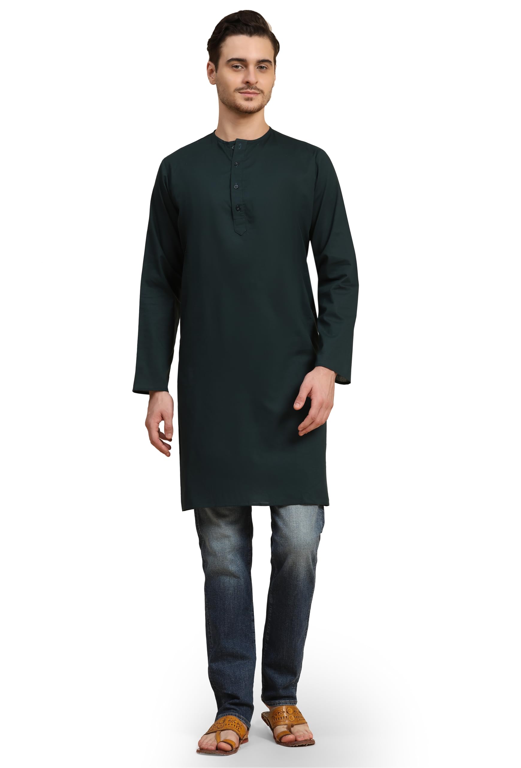 SKAVIJKurta for Men Cotton Long Indian Shirt