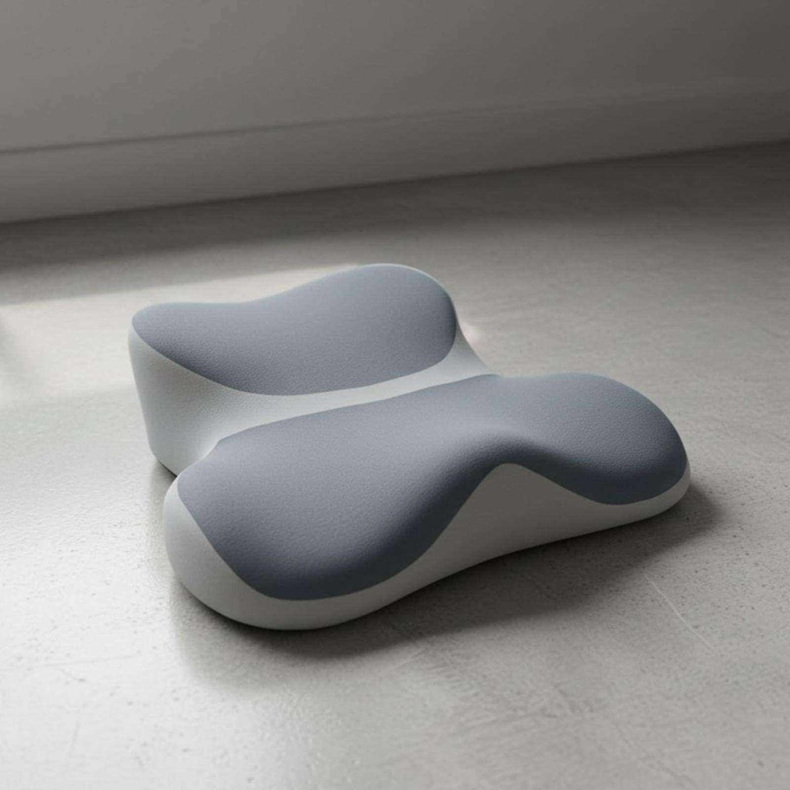 Milageto Cojín de Meditación Cojín Asiento, Gris Doble Punteado, con Embalaje De Caja De Cartón