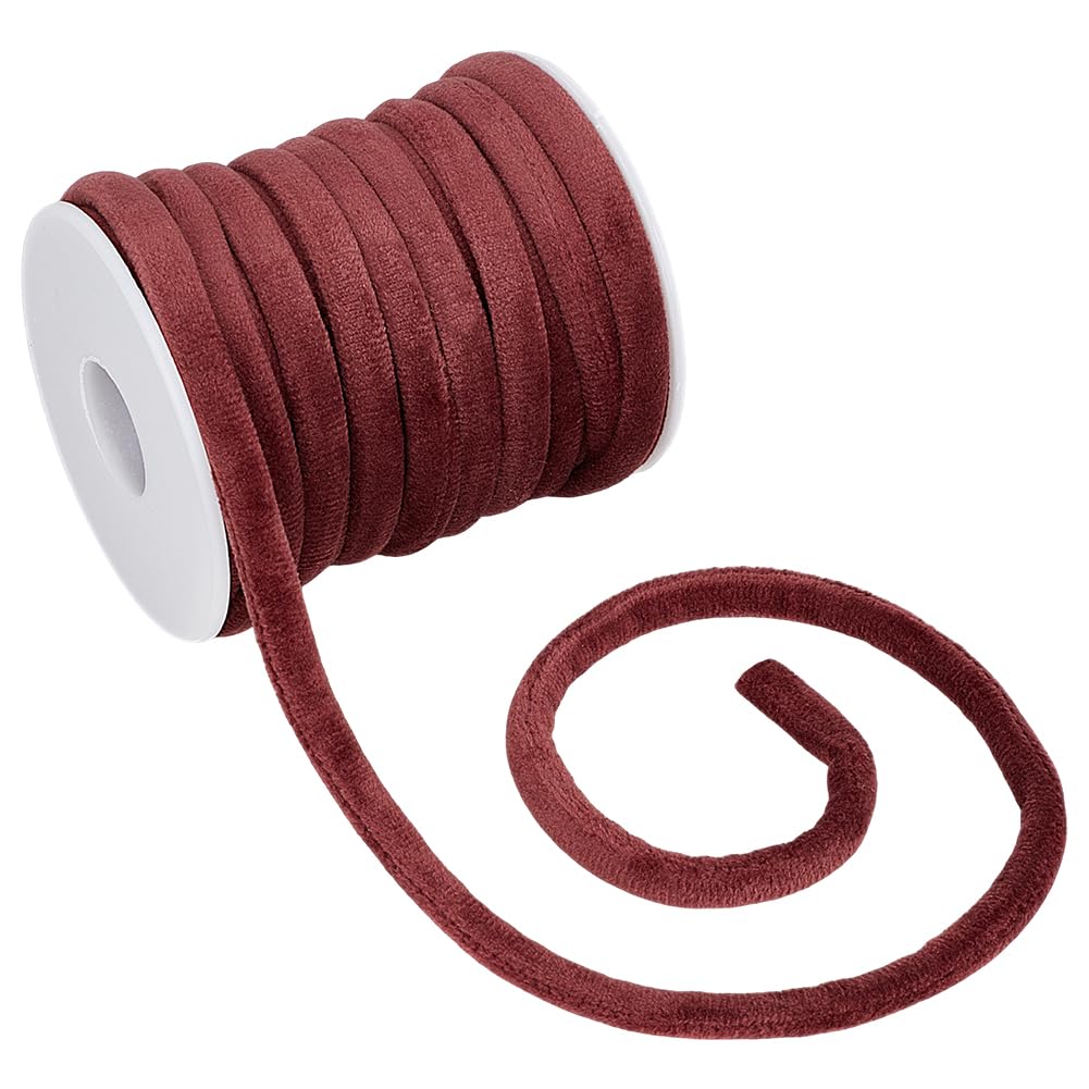 Corda In Velluto Morbido Grigio Ardesia 10m X 6mm | Nastro Rotondo Per Collane E Artigianato Fai Da Te