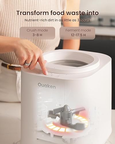 Miniatura 6 de Compostador eléctrico para cocina, contenedor de compostaje inteligente de encimera de 4 L, inodoro, bajo ruido, limpieza automática, convierte los