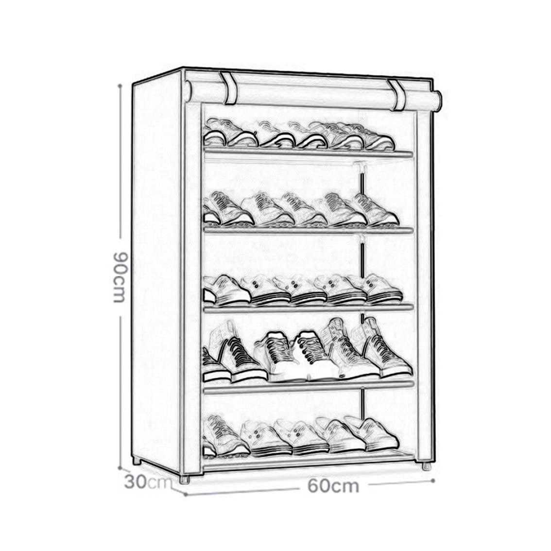 Schuhständer staubdichtes schweres 6 -schichtiger wasserdichtes waschbarer Schuhspeicher Erhöhter minimalistischer schockdes Organizer für Flur Wohnzimmer grau