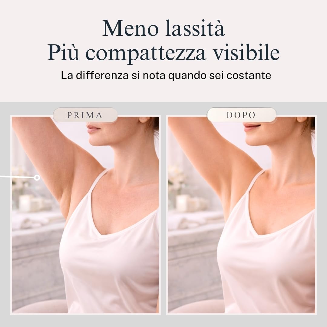 RITALIA Trattamento Rassodante Braccia 500 ml – Siero per Braccia Flaccide e Pelle Flaccida con Peptidi e Ginkgo Biloba – 10–12 Trattamenti – Compatibile con Manicotti – Made in Italy