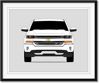 Chevy Silverado Z71 (2016-2018) 3rd Generation Inspired Poster Print Wall Art Decor Handmade (Unframed)