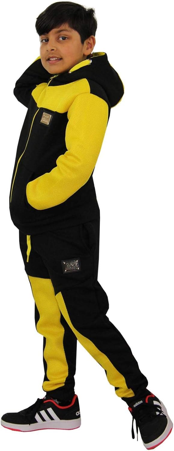 Kids Tracksuit Designer's Girls Boys Zipped Top & Bottom Jogging Suit 7-13 Years