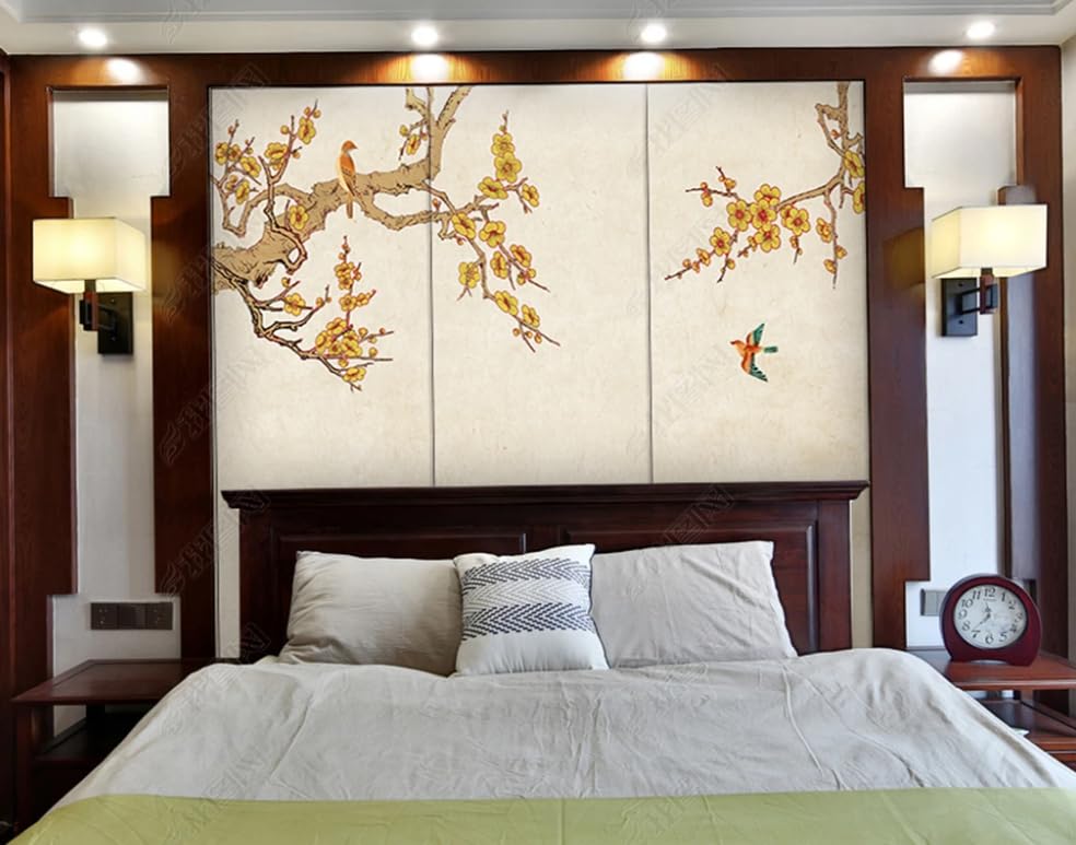 Papier peint intissé fleur de prunier grand format décoration murale