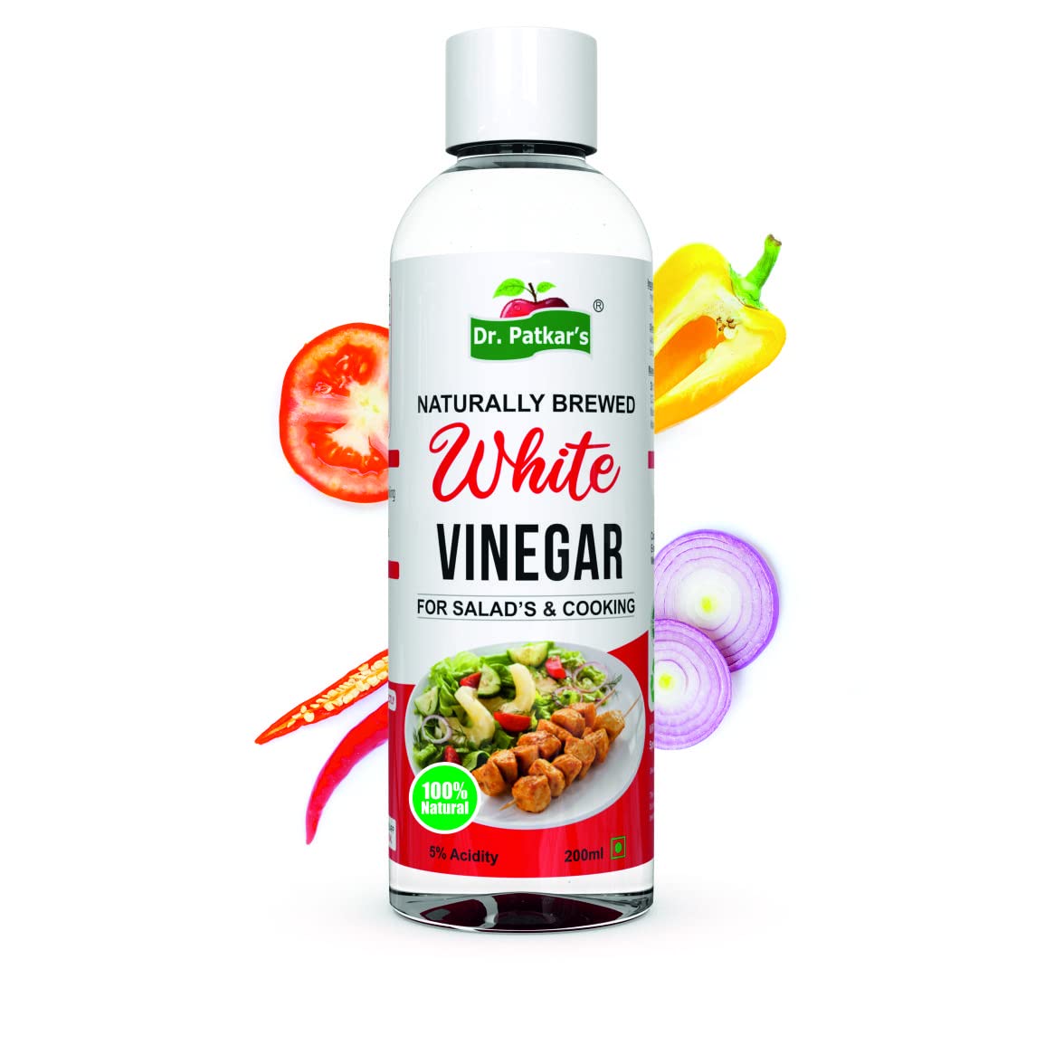 Dr. Patkar's 100 Natural Brewed White Vinegar for Salad Cooking
