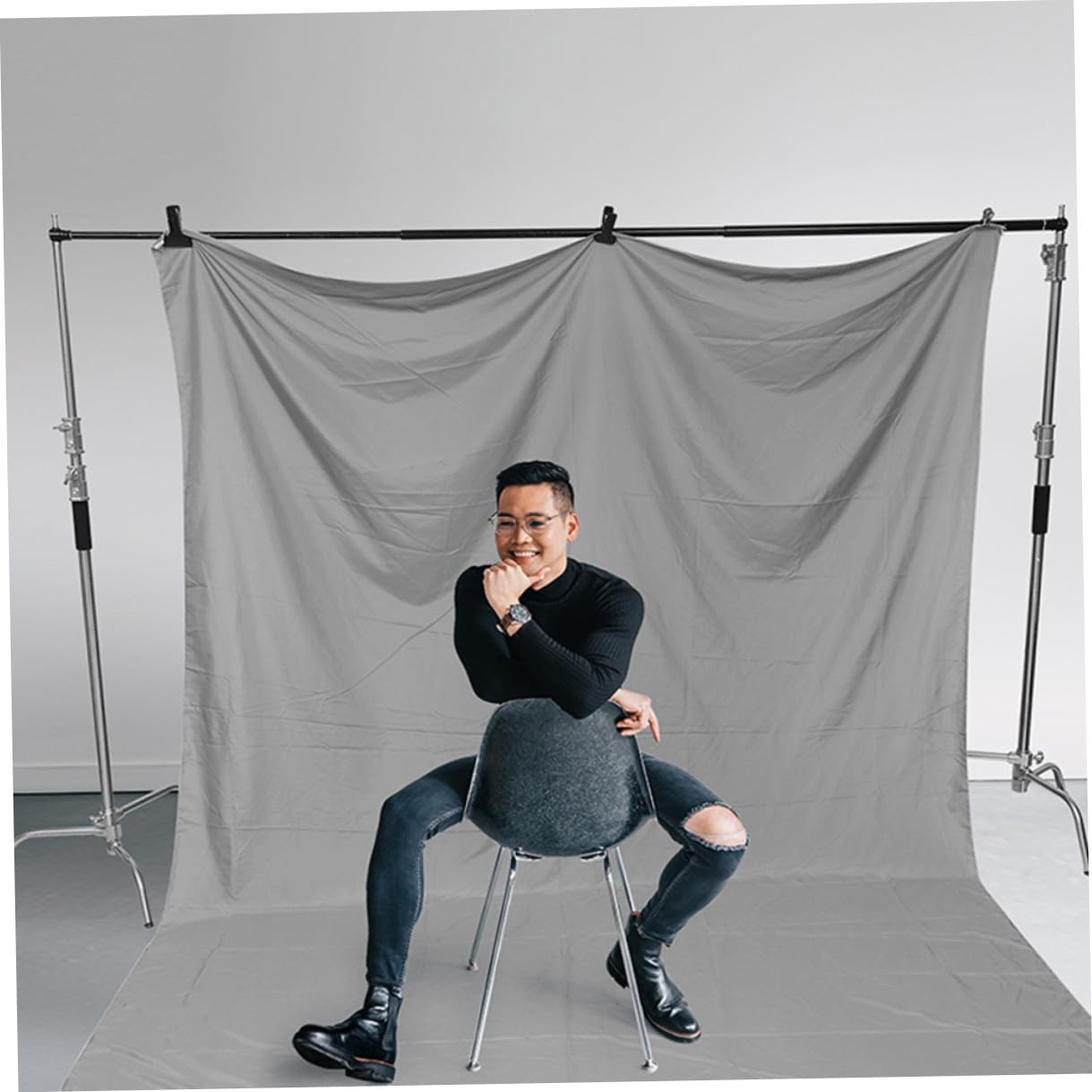 Sfondo Grigio Decorativo 3X2M per Fotografia Fondale Fotografico Spesso e Pieghevole Telo Multiuso per Studio Feste e Decorazioni Casa