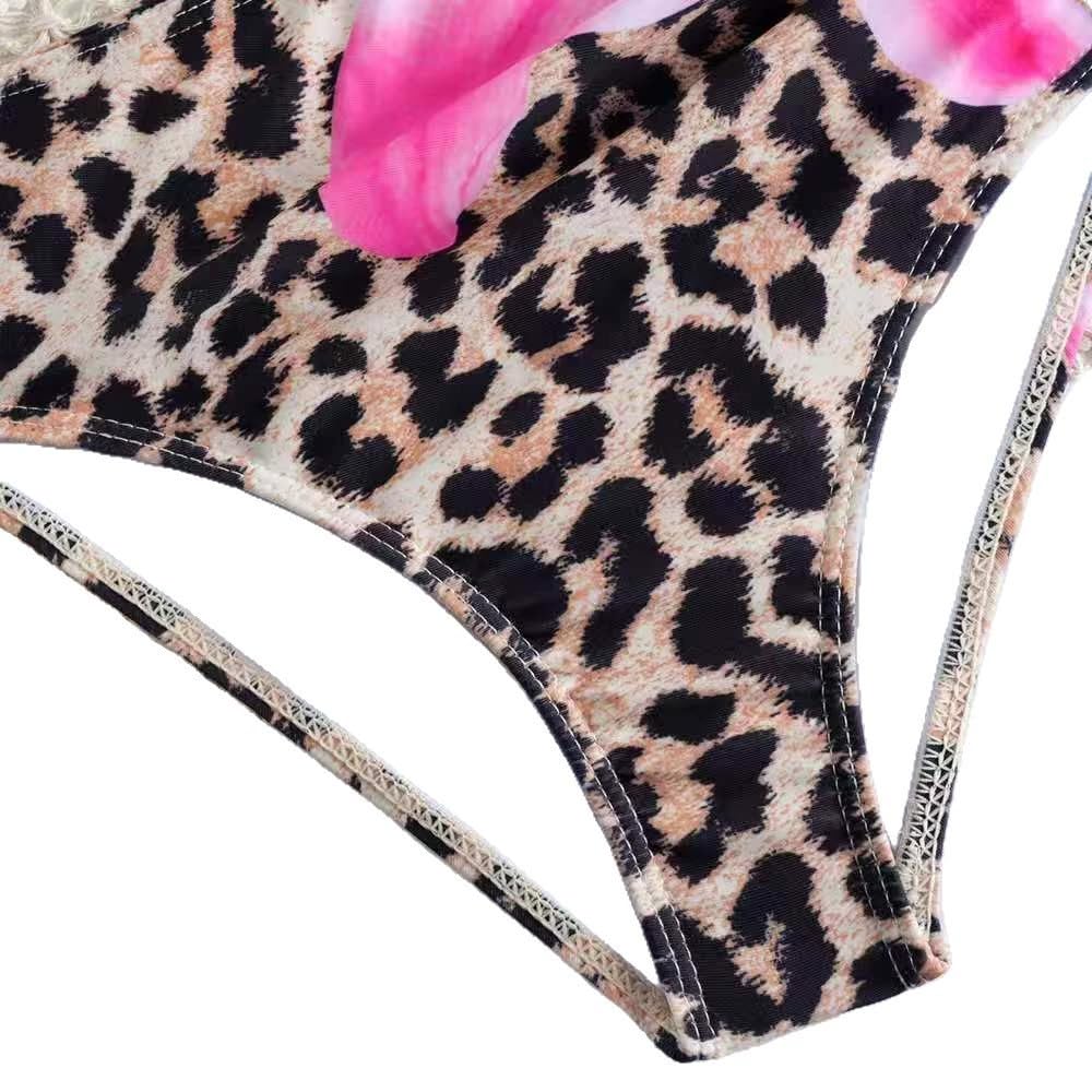 Traje de baño de verano para niña con estampado floral, estilo bikini, traje de baño para adolescentes y niños grandes, protección solar