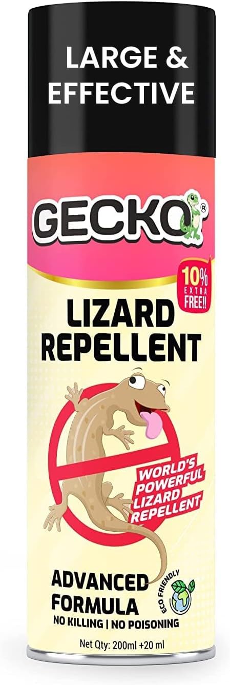 Gecko India's First Aerosol Based Lizard Spray Herbal Lizard Repellent Spray | Eco-Friendly Biodegradable Food Grade & Plant Based Ingredients | Irritant Chemical-Free | 220ml (60 days Protection) - FORMULATION 30 X