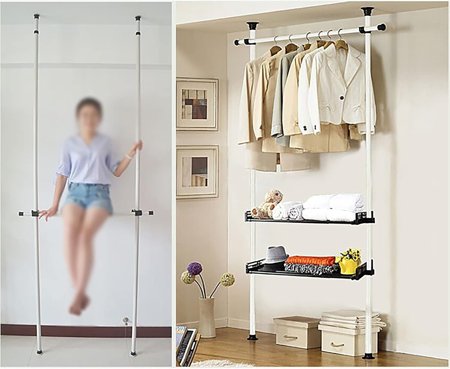 Clothes Airer/Indomitable Coat Rack/Bedroom Floor Hanger/Balcony Indoor Household Drying Rack (Size : 1.8m) (2.6m)