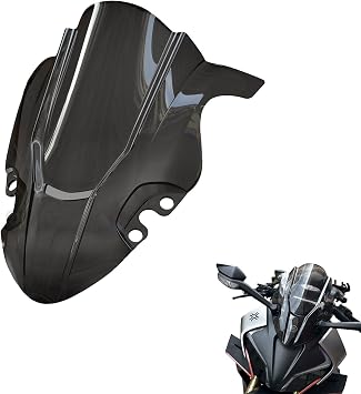 Motorcycle Windshield Visor, 16.7 Wave Windscreen, Wind Splitter Compatible with CFMOTO 450SS 450SR Wind Deflectors Protection,Double Bubble Wind Screen Grey