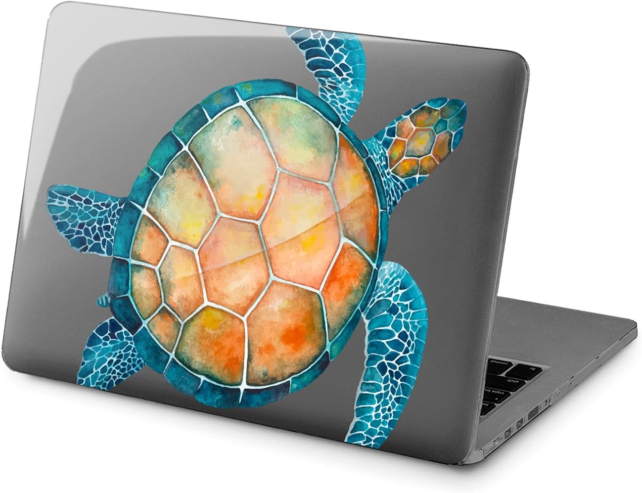 Hard Case Compatible for MacBook Pro 16 14 M3 M2 2023 M1 Pro 13 2022 Air 13 2021 Retina 2020 Mac 11 12 Blue Animal Design Turtle Cover Print Fish Watercolor Protective Cute Sea Laptop Ocean