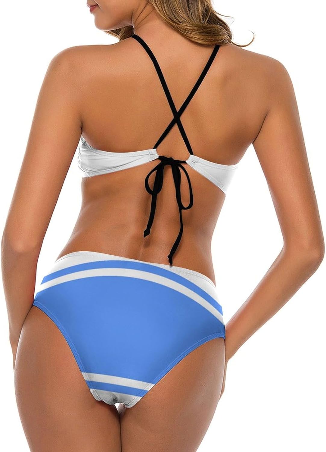 Womens 2 Piece Bikini Swimsuits Barbados Flag Retro Low Back Bathing Suits Bikini Two-Piece Swimsuits for Womens