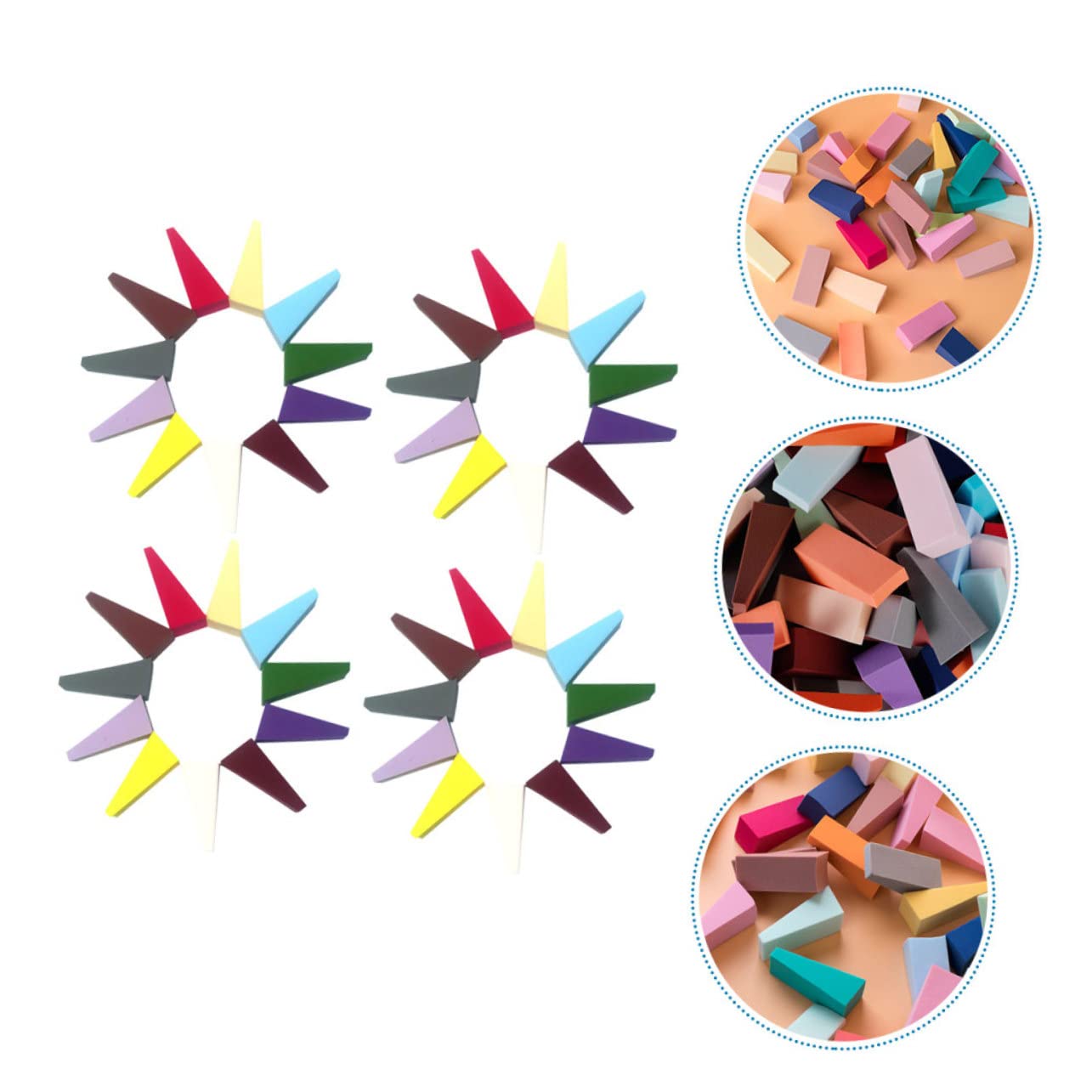 FRCOLOR 3 Set Di Spugne Per Il Trucco Spugne Triangolari Di Bellezza Spugne Cosmetiche Piccole in Lattice Per Il Viso Set Da 50 Pezzi*3