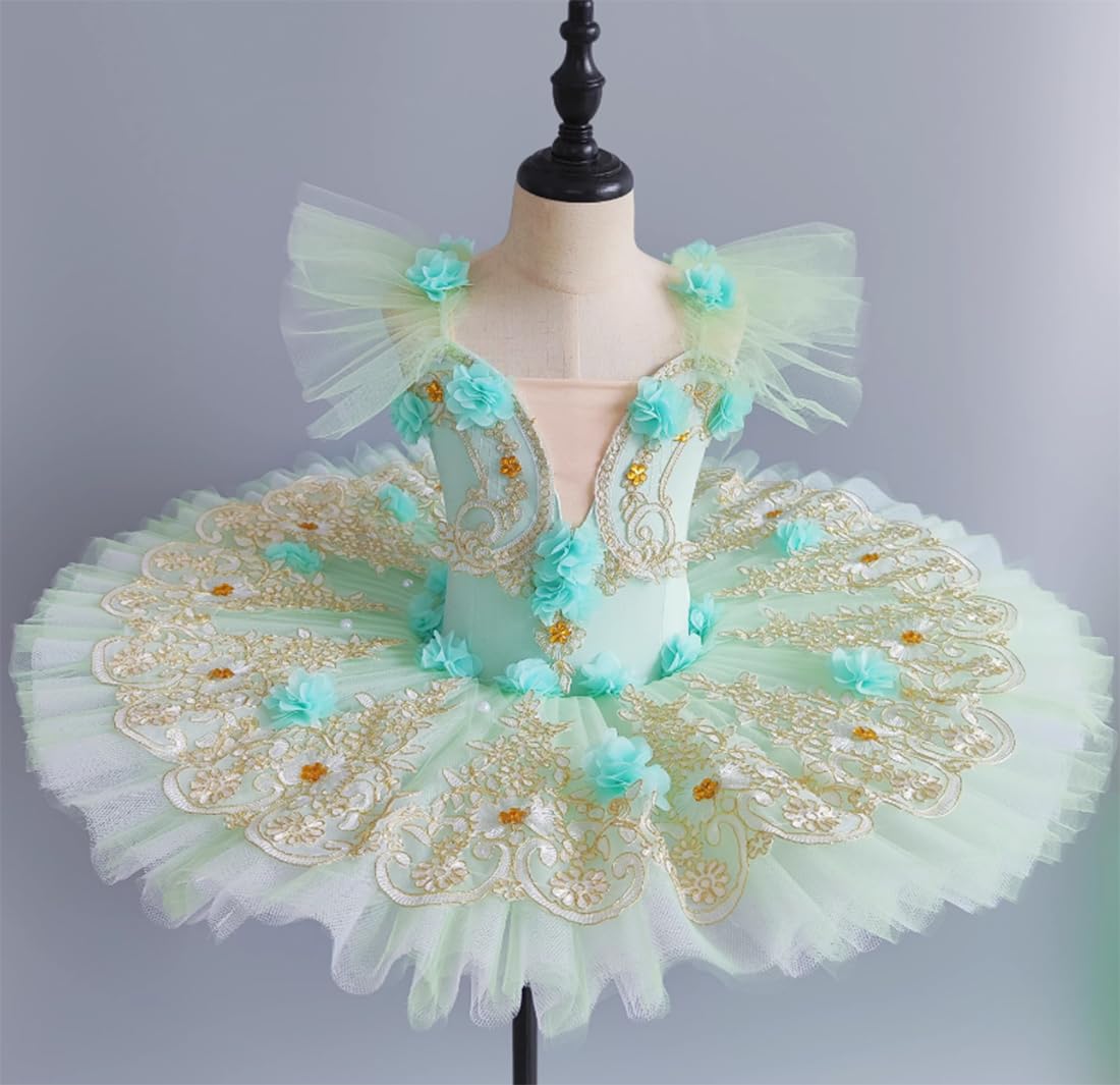 Vestido de Tutú de Ballet para Niñas, Disfraces de El Lago de Los Cisnes, Ropa de Bailarina, Trajes de Fiesta de Ballet de Salón （170 cm）