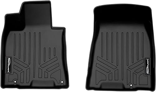 SMARTLINER Juego de alfombrillas de primera fila para todo tipo de clima, color negro, compatibles con Genesis GV70 2022-2025 (se adapta a modelos