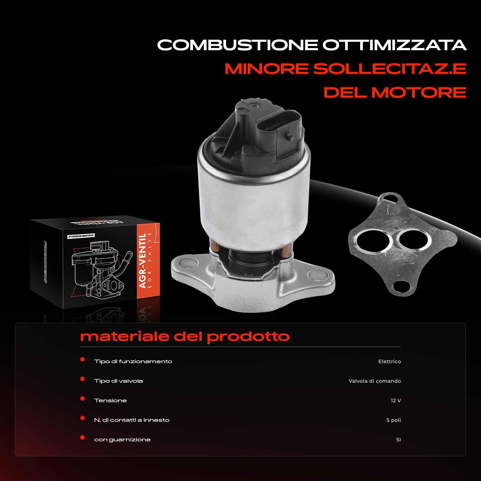 Frankberg Valvola EGR (Electronic Gas Recirculation) 25182127 | Compatibile con: Scintilla, Astra G Caravan T98, Aveo/Kalos Hatchback T250 T255, Vectra B Caravan J96, Matiz M200 M250