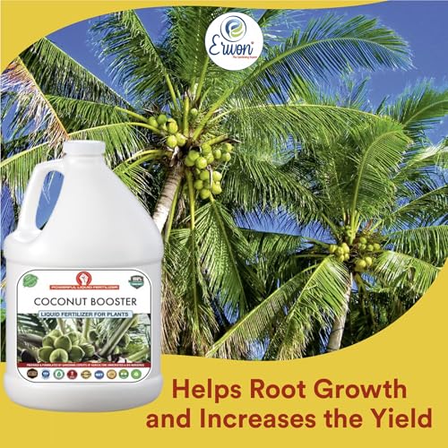 Image of Erwon Coconut Booster Liquid Fertilizer Premium Essential Powerful Liquid Fertilizer for the Best Growth of Coconut Plants with Fruiting Nutrients and Charged Micro-organism. (500 ml)