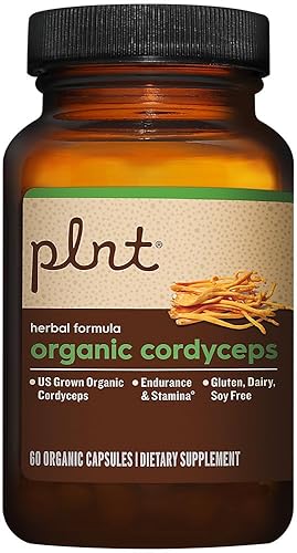 Miniatura 3 de plnt Cordyceps orgánico - Fórmula de hierbas de hongos para apoyar la resistencia y la resistencia (60 cápsulas orgánicas)