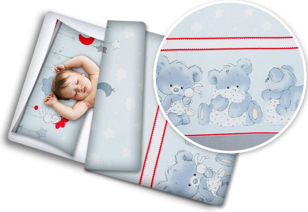 Baby Mam Grey Baby 2Pc Bedding Set Pillowcase + Duvet Cover Nursery 70X80cm To Fit Crib Cuddle Bear