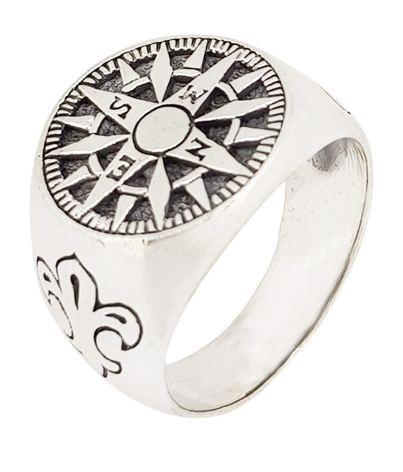 Anello Di Fidanzamento Uomo Biker Stella In Argento 925 Ossidato - Jewelry World