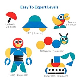 Coogam Wooden Pattern Blocks - Tangram Shape Puzzle Set Color Sorting Stacking Game Wood Animal Jigsaw Preschool Montessori Brain Teaser STEM Gift for 3 4 5 Years Old Toddler Kids (60 Pattern Cards)