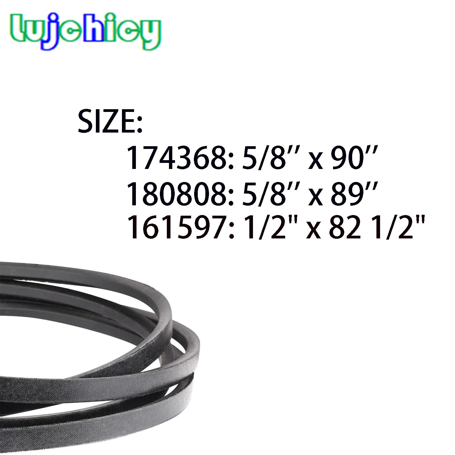 174368 180808 161597 Mower Drive Belt Set Replacement Compatible with Crafts&man 48" Mowers 532180808 532174368 532161597 75-654 75-912 265-070