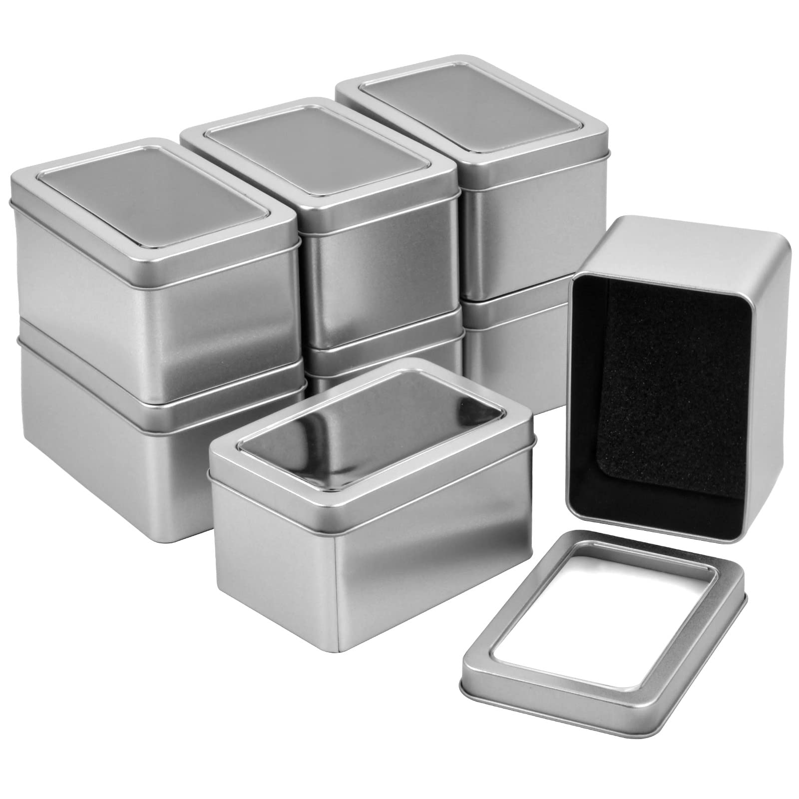 Cabilock 8 Scatole Di Latta Natalizie Con Motivi | 13x8x2.2 Cm | Mini Contenitori Portatili Per Regali, Caramelle, Gioielli E Piccoli Oggetti
