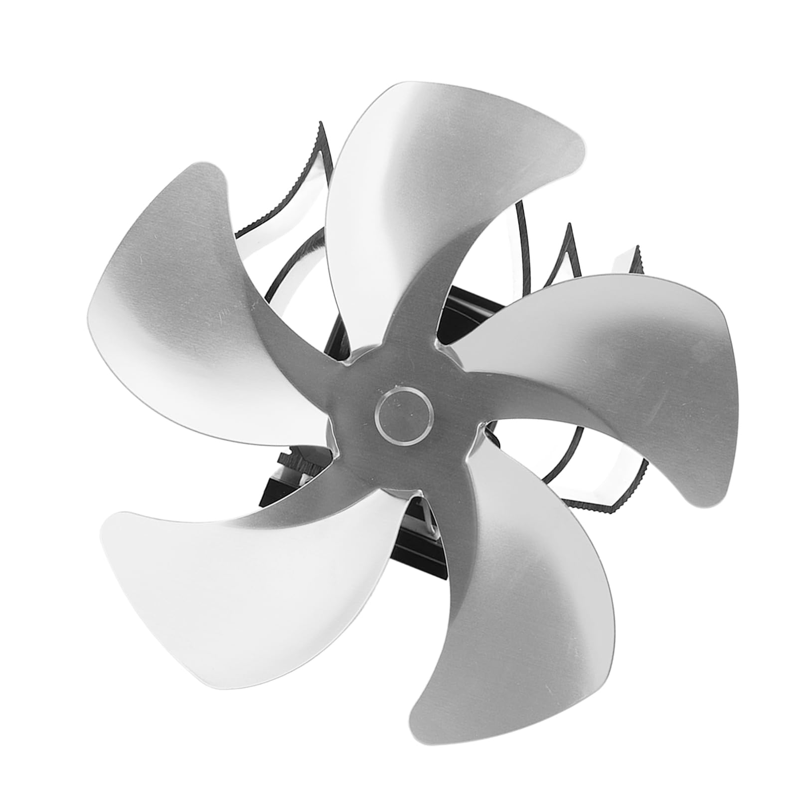 Fdit Ventilatore Termico per Stufa a Legna 5 Pale Design Ecologico (SILVER)