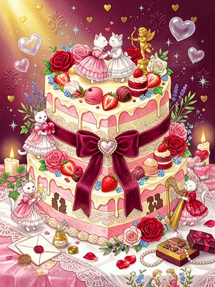 COKYIS Cross Stitch Kits for Adults Stamped 11CT Printed Cross Stitch Kit Cake Counted Embroidery Kits for Beginner Wall Art Home Decoration 40x50cm