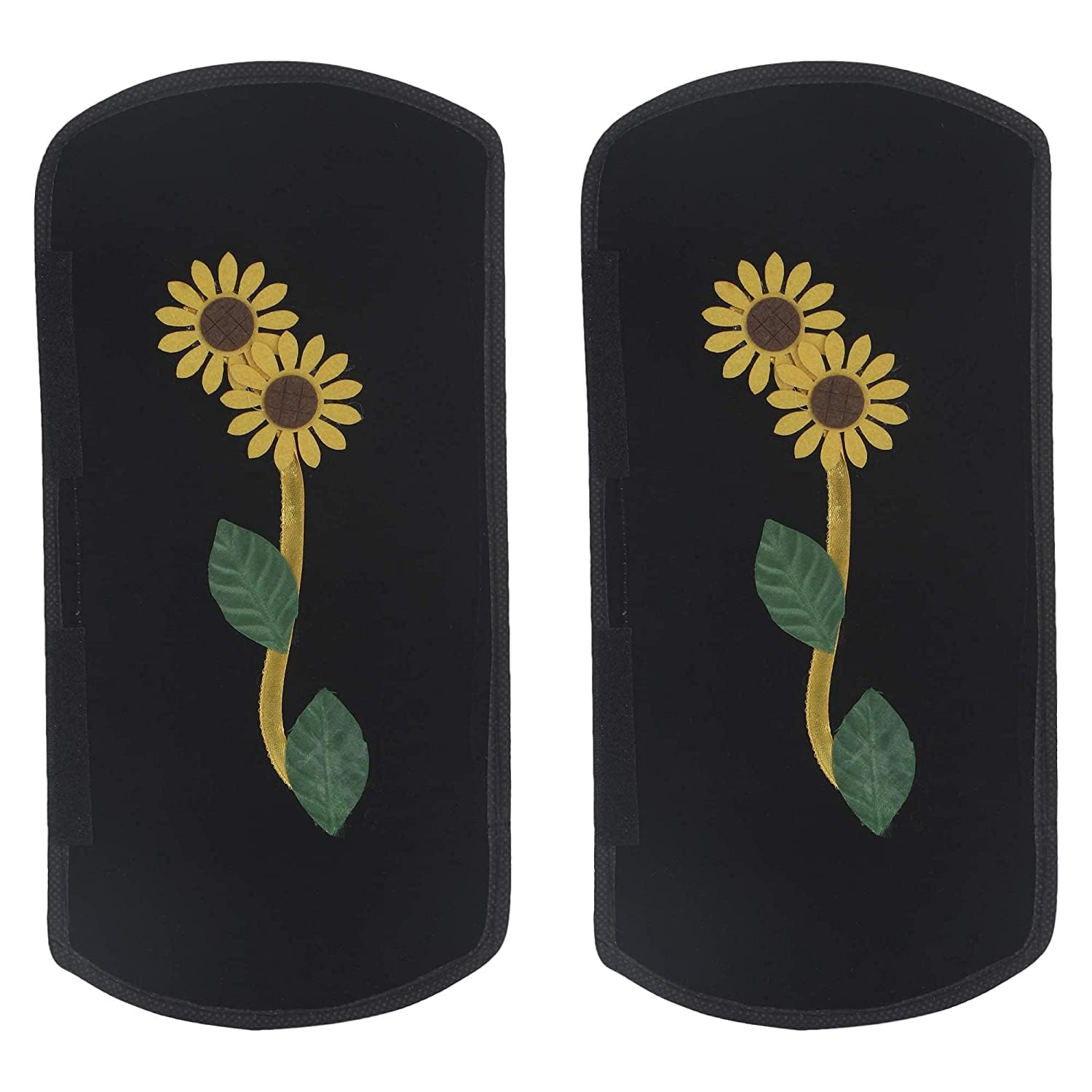 Fridge Handle Cover With New Sunflower Design Used For All Brands Refrigerator/Oven/Single/Double Door | Multiuse And Washable(6x12 Inches,Set of 2).(Black)