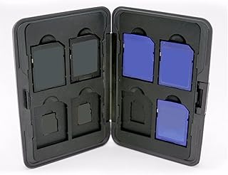 Slots Memory Card Case Portable Memory Card Storage Box Case Holder Silver Plastic 16 Slots (8+8) for Micro SD SD/SDHC/SDXC Memory Card Storage Water-Resistant Card Case