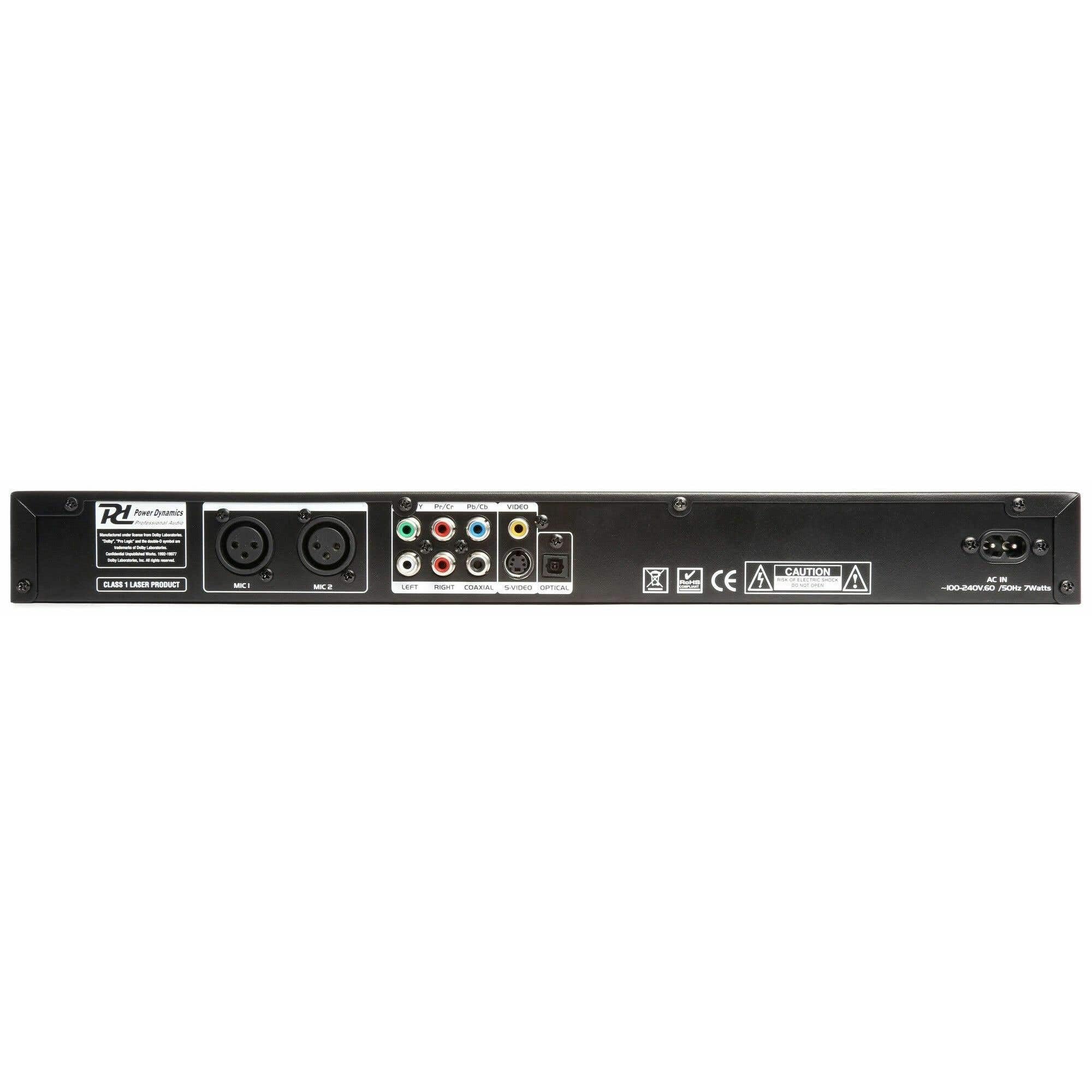 Power Dynamics PDC150 Reproductor de DVD CD/CD+G para Karaoke y USB/MP3, Dos entradas de micrófono con Control de Volumen, Efecto Eco para Voz, Pantalla LCD, Karaoke o Fiestas en casa