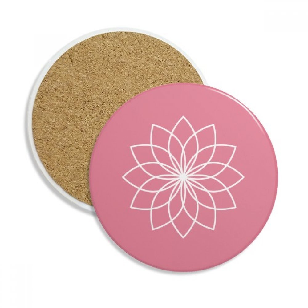 Dessous de tasse absorbant pierre céramique 2Pcs porte-gobelet fleur ligne