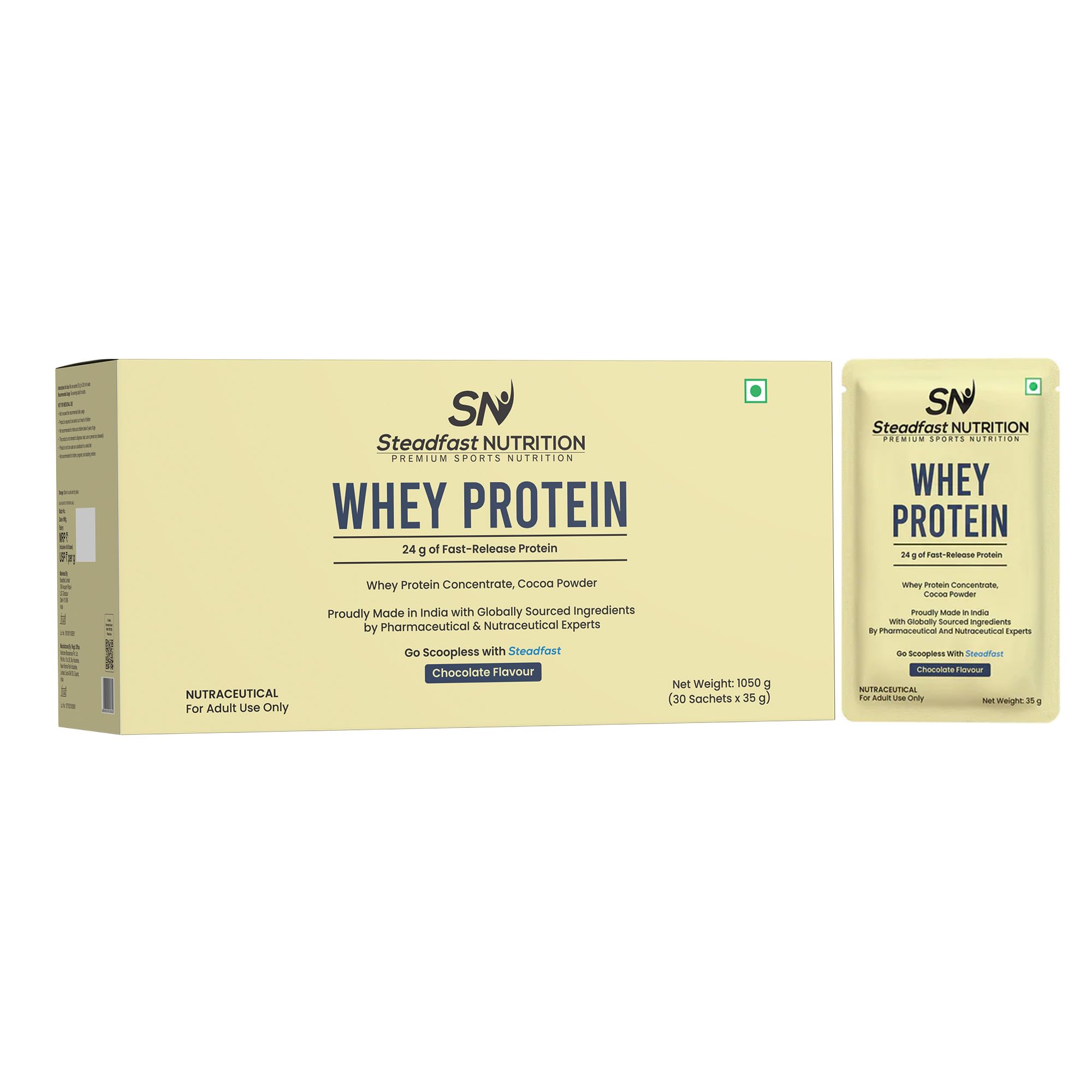Steadfast Nutrition WHEY PROTEIN Concentrate (1.05kg), Chocolate, 30 Serv — Amazon image 2