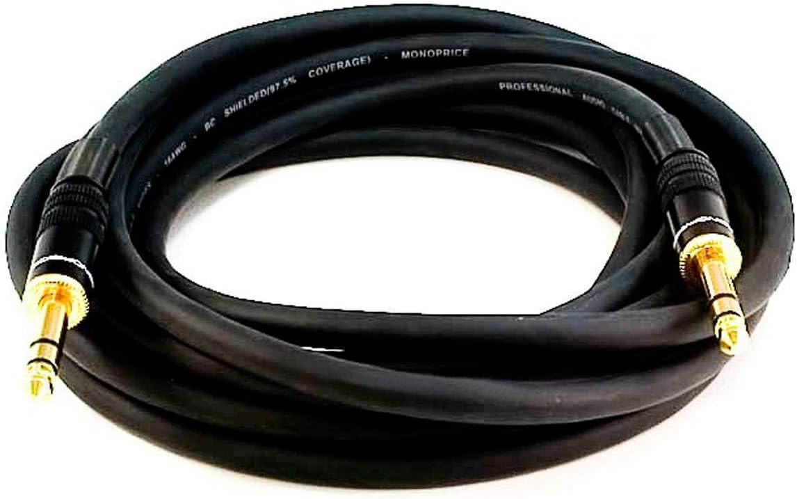 Monoprice 1.5' XLR Male to Female Premier Audio Cable and 1.5' TRS Male to Male 16AWG Premier Audio Cable Bundle