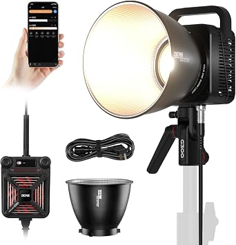 ZHIYUN MOLUS G300 [Official], 300W COB Bi-Color LED Video Light, Bowens Mount, 500W MAX Extreme Mode, App Control, Ultra Quiet, 2700K-6500K, CRI 95+ TLCI 97+ 15500Lux/1M,14 Lighting Effects