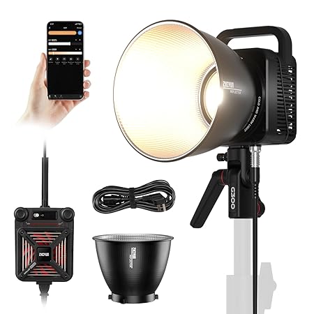 ZHIYUN MOLUS G300 [Official] 300W LED Video Light with APP Control, COB Bi-Color Light Bowens Mount Continuous Output Lighting 2700K-6500K TLCI?97 CRI?95, 15500Lux/1m 14 Effects for Studio Photography