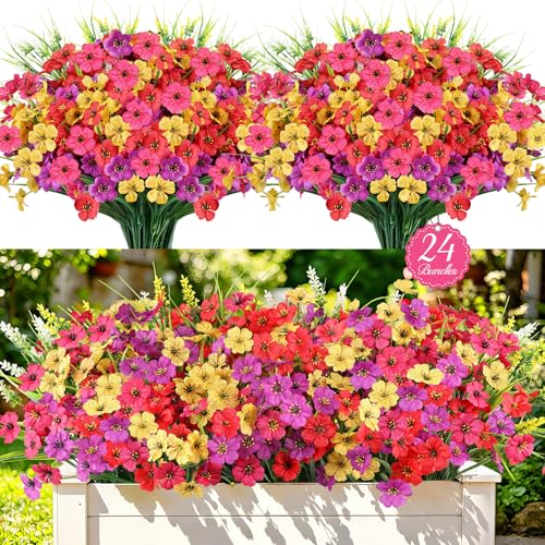 Fake Flowers Bundle for Outdoors & Decor