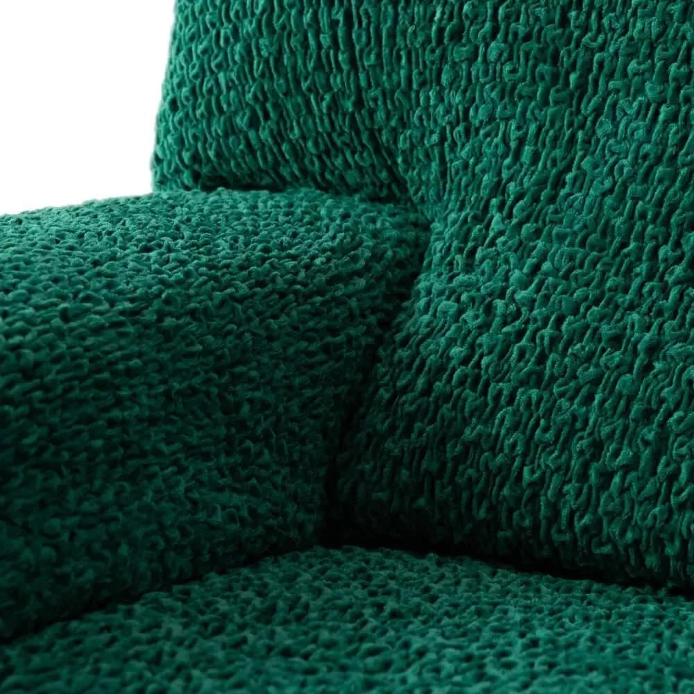 PAULATO BY GA.I.CO. Sofa Slipcover - Stretch Couch Cover - Stylish Cushion Sofa Cover - Soft Fabric Slip Cover - 1-Piece Form Fit Washable Protector for Pet - Velvet Collection - Emerald Green