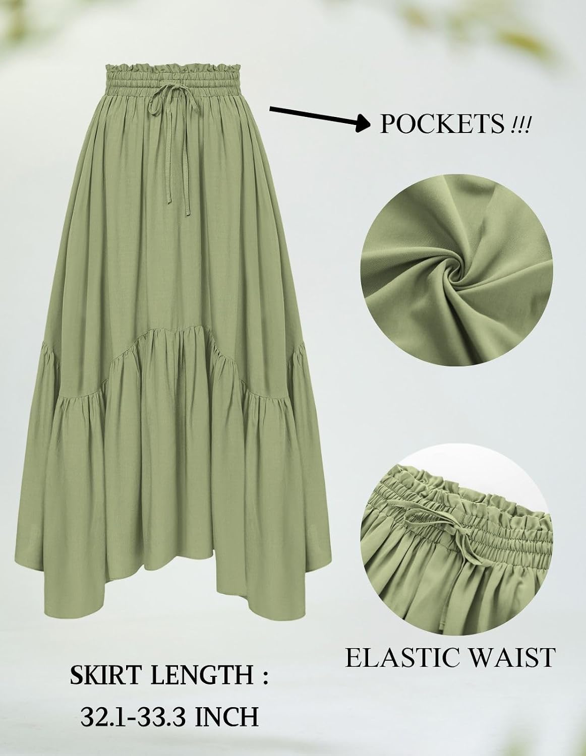 Scarlet Darkness Maxi Skirts for Women High Waist Renaissance Skirt Long Skirt with Pockets