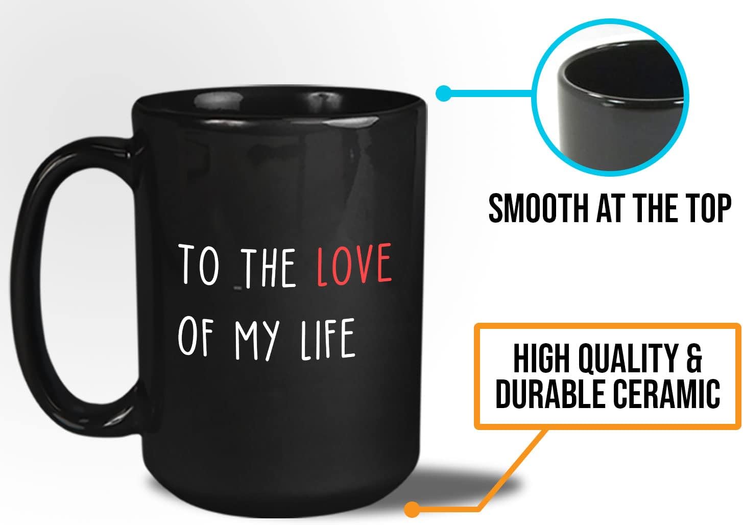 Relationship Coffee Mug 15oz Black - To The Loml - Spouse His Hers Valentine's Day Lovely Couple Romantic Fiancee Husband Newlywed Dating