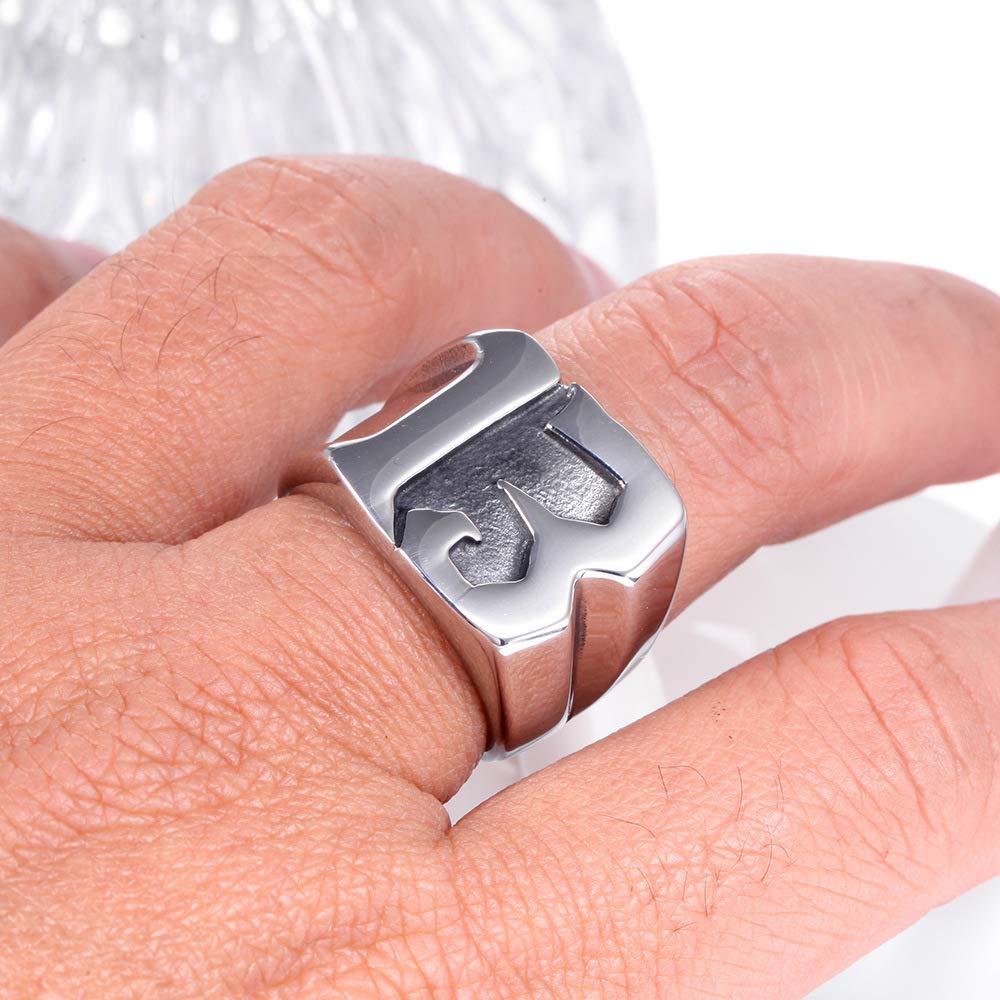 Joint torique en acier inoxydable, Bague, De Motard Luky Numéro 13 for Hommes, Ton En Acier Inoxydable(Q)