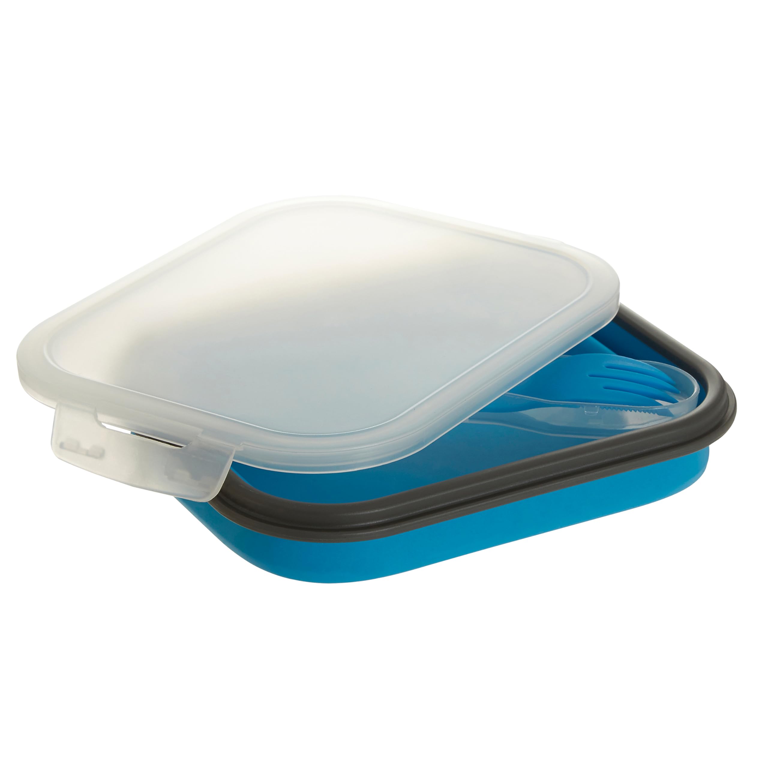 Maison By Premier Collapsible Grub Tub Lunch Box - Blue - Expandable Compartment - Includes Spork