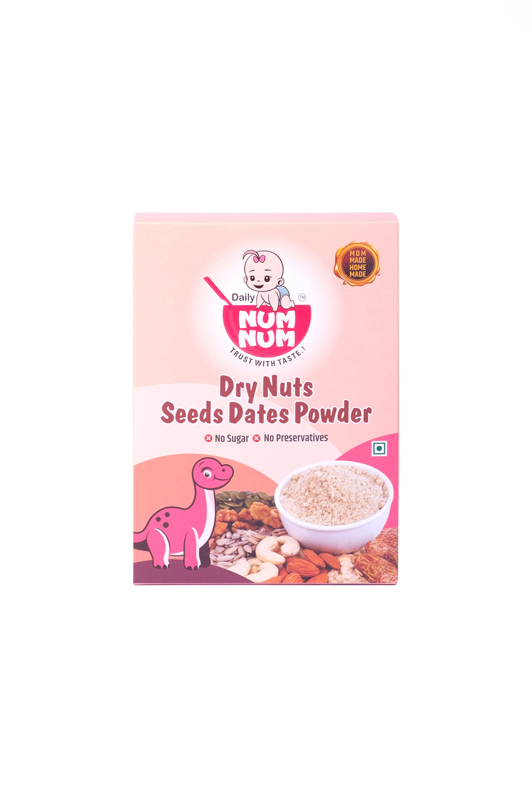 daily NUM NUM - Dried Nuts Seeds Dates Powder 100 grams | No Added Sugar & No Preservatives | With Almonds, Cashew, Walnuts, Dates and Seeds