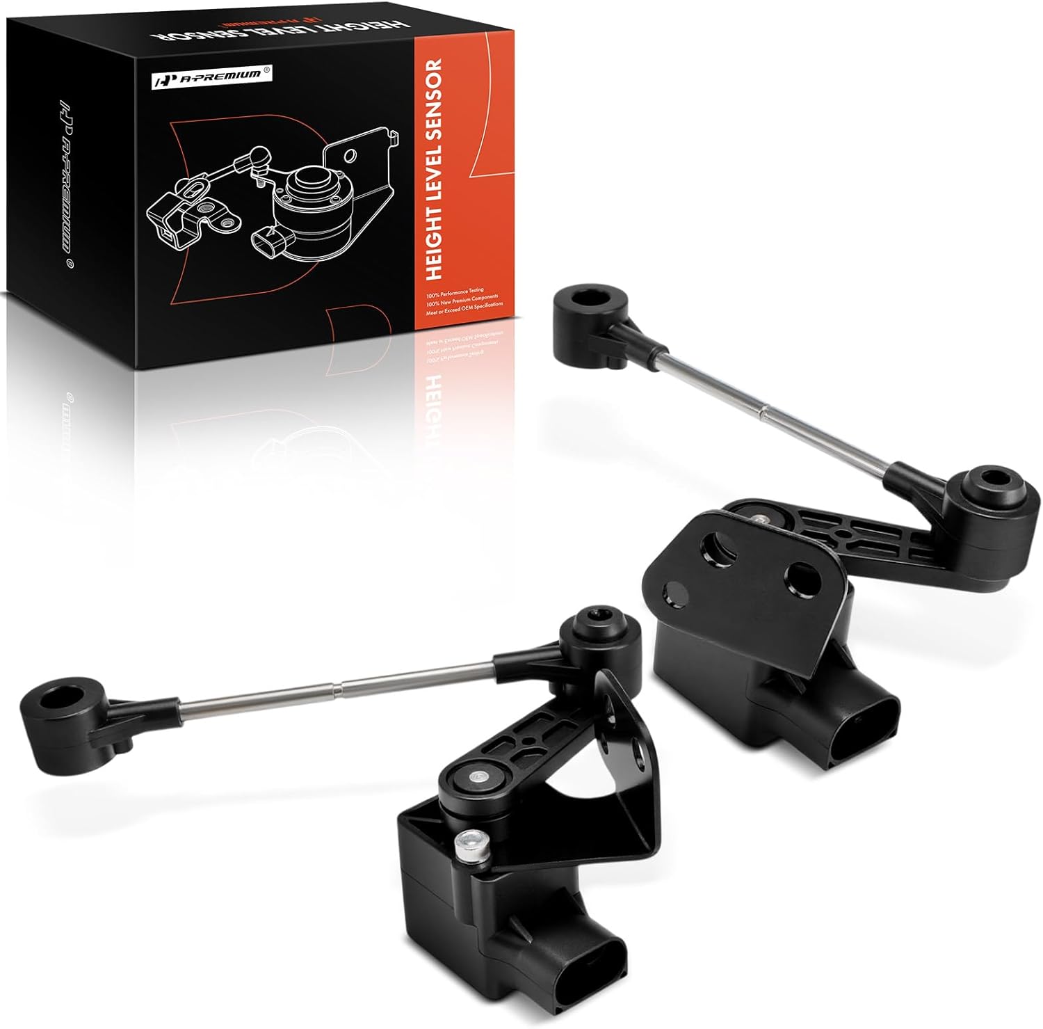A-Premium Ride Height Level Sensor Compatible with Jaguar Super 2005-2009, Vanden Plas 2004-2009, XJ8 2004-2009, XJR 2004-2009, Rear Driver and Passenger Side, 2-PC Set