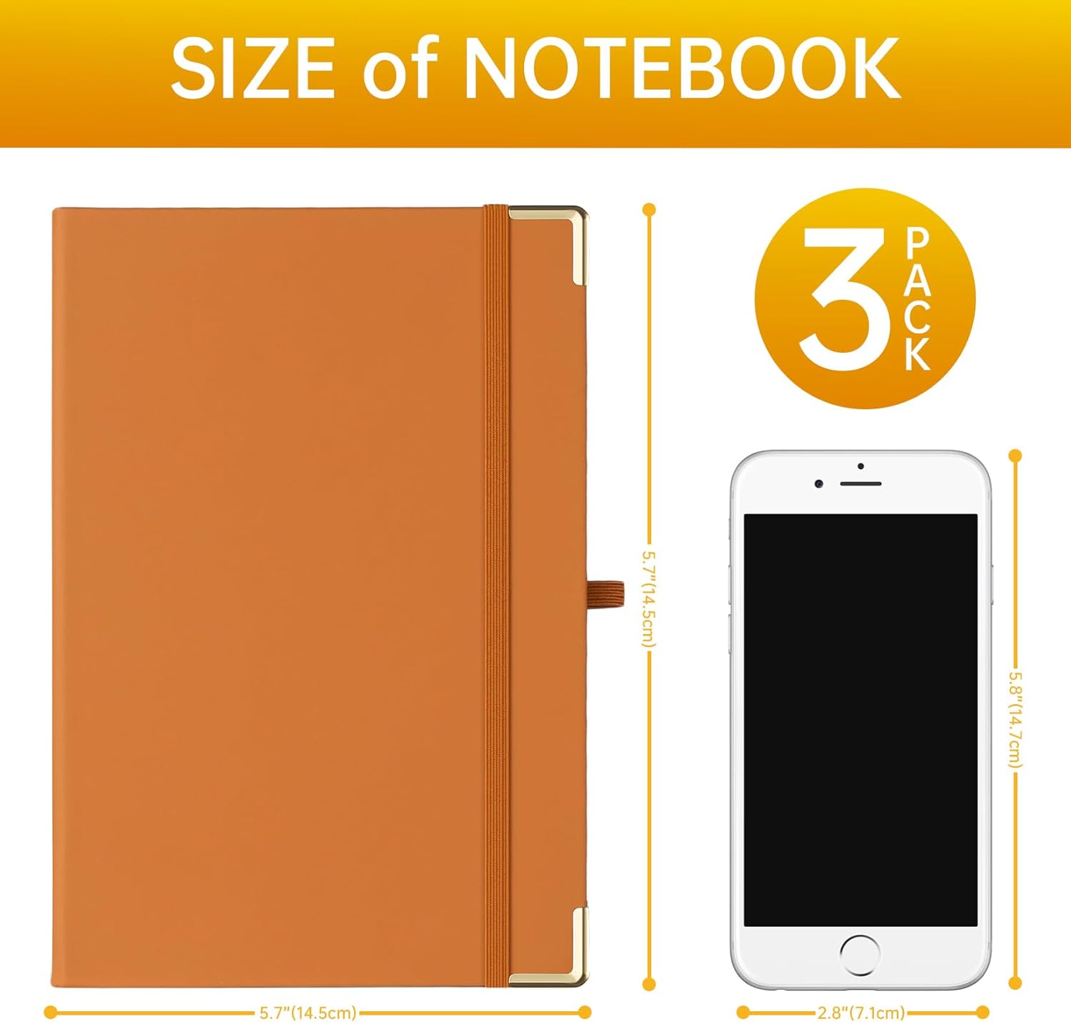 6 PCS Notebooks for Work Journaling Notebooks Bulk College Ruled Lined Journals 160 Pages 100gsm Hardcover Notebook Each with 2 Pockets Journals and pens for School Business Office College ,8.3"x 5.7" (6, 6 Multi-color)
