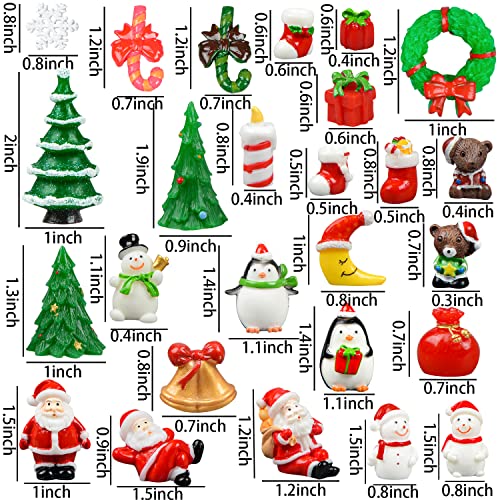 Christmas Miniature Ornaments, 45 Pcs Resin Fairy Garden Christmas Accessories, Diy Mini Snow Globe Figurines Crafts For Christmas Party #TOP3