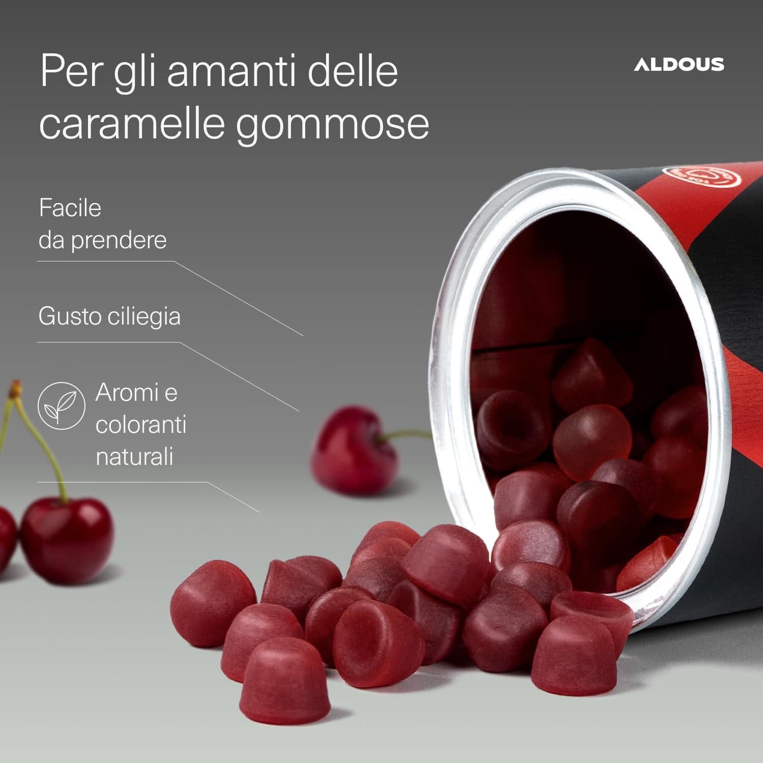 Ashwagandha Gommose - 120 Caramelle Gommose - Ashwagandha KSM-66 - Integratore Antistress, Relax - Radice Withania Somnífera - Supporto Energia e Vitalità - Vegan - ALDOUS